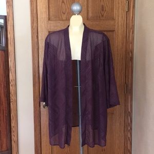 Maggie Barnes Purple See Through Cardigan